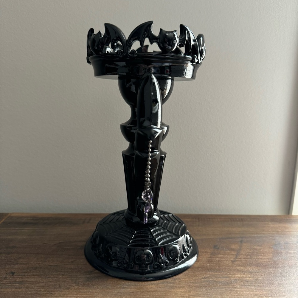 Bath & Body Works Halloween Black Purple Bat Candelabra Candle Pedestal Holder 1 - Picture 6 of 11